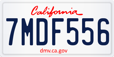 CA license plate 7MDF556