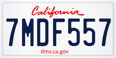 CA license plate 7MDF557