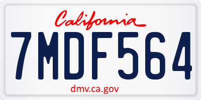 CA license plate 7MDF564