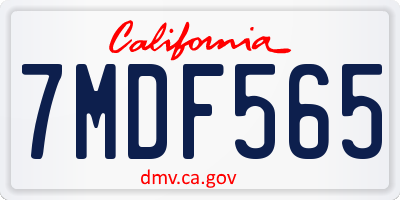 CA license plate 7MDF565