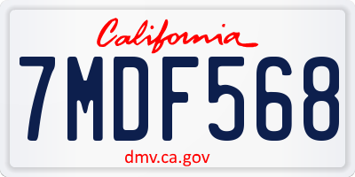 CA license plate 7MDF568