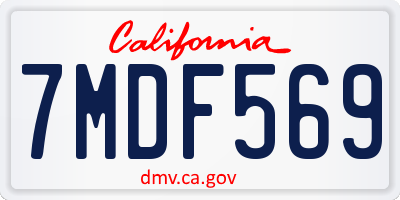 CA license plate 7MDF569