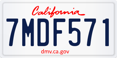 CA license plate 7MDF571