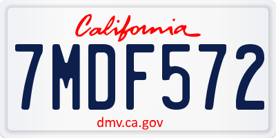 CA license plate 7MDF572