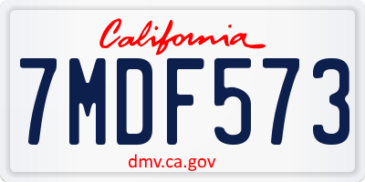 CA license plate 7MDF573