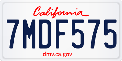 CA license plate 7MDF575