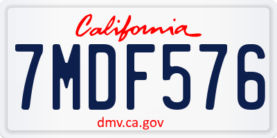 CA license plate 7MDF576