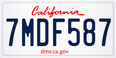 CA license plate 7MDF587