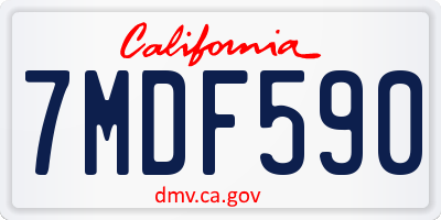 CA license plate 7MDF590