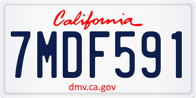 CA license plate 7MDF591