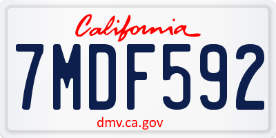 CA license plate 7MDF592