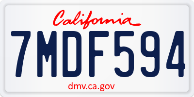 CA license plate 7MDF594