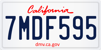 CA license plate 7MDF595