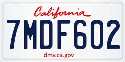 CA license plate 7MDF602