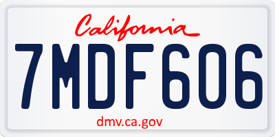 CA license plate 7MDF606
