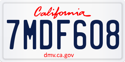 CA license plate 7MDF608