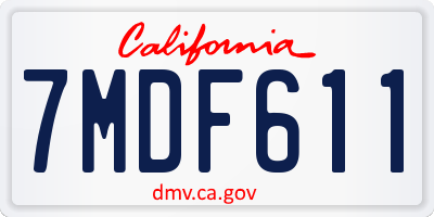 CA license plate 7MDF611