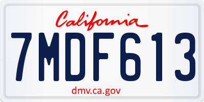CA license plate 7MDF613