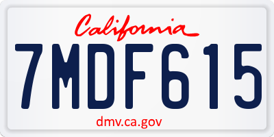 CA license plate 7MDF615