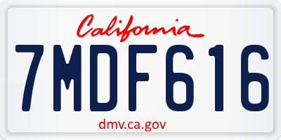 CA license plate 7MDF616