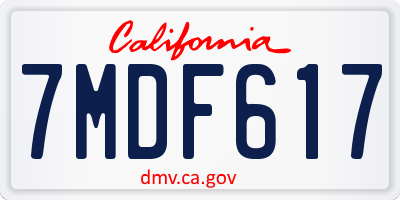 CA license plate 7MDF617