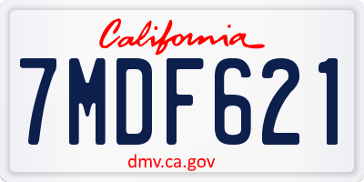 CA license plate 7MDF621