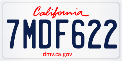 CA license plate 7MDF622