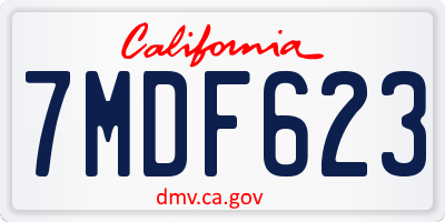 CA license plate 7MDF623
