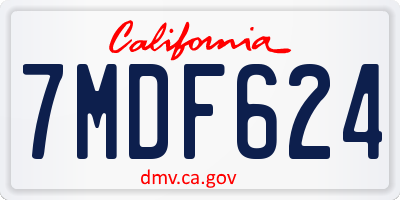 CA license plate 7MDF624