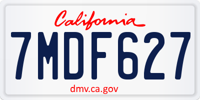 CA license plate 7MDF627