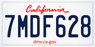 CA license plate 7MDF628