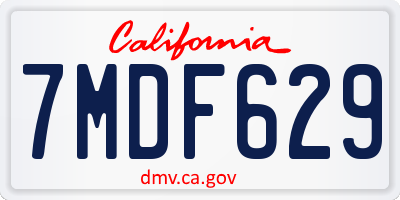 CA license plate 7MDF629
