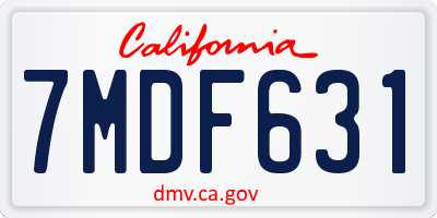 CA license plate 7MDF631