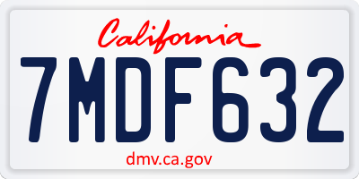 CA license plate 7MDF632