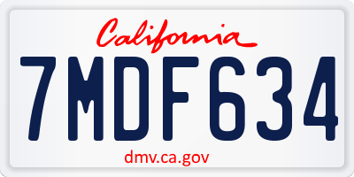 CA license plate 7MDF634