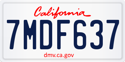 CA license plate 7MDF637