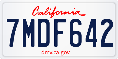 CA license plate 7MDF642