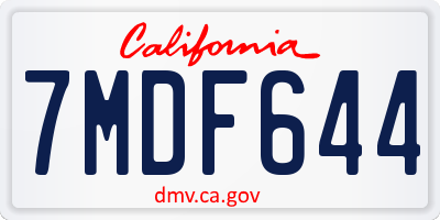 CA license plate 7MDF644