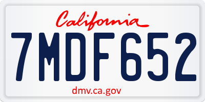CA license plate 7MDF652