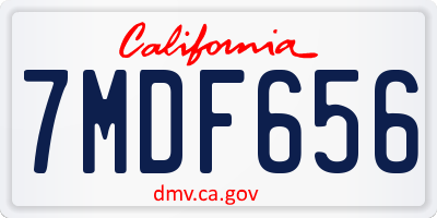 CA license plate 7MDF656
