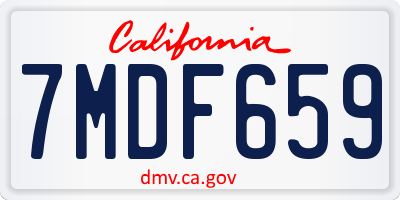 CA license plate 7MDF659