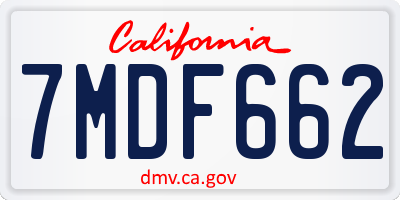 CA license plate 7MDF662
