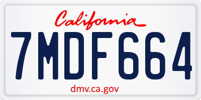 CA license plate 7MDF664