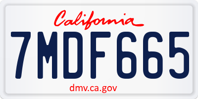 CA license plate 7MDF665