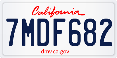 CA license plate 7MDF682
