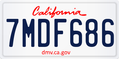 CA license plate 7MDF686