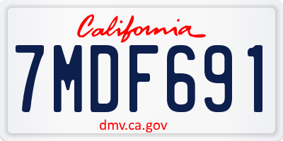 CA license plate 7MDF691