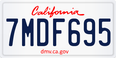 CA license plate 7MDF695