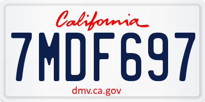 CA license plate 7MDF697