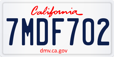 CA license plate 7MDF702